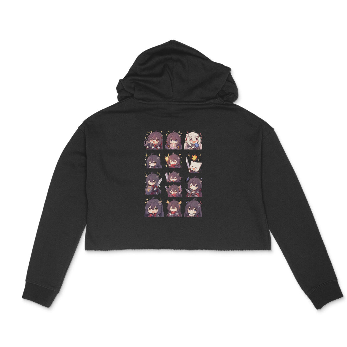 Cool Anime Girl Moods, Women's Crop Hoodie