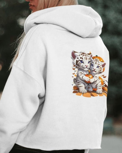 Feral Fire, Women's Crop Hoodie