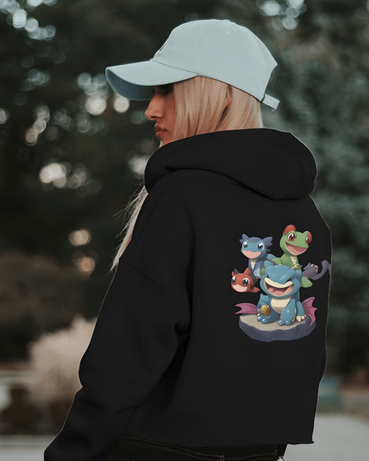 Cute Anime Pokemons, Women's Crop Hoodie