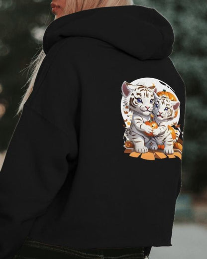 Feral Fire, Women's Crop Hoodie