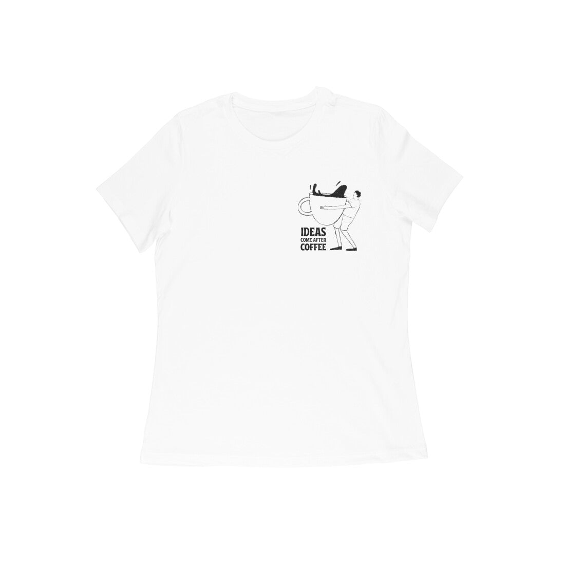 Coffee woman, round neck girl's tshirt