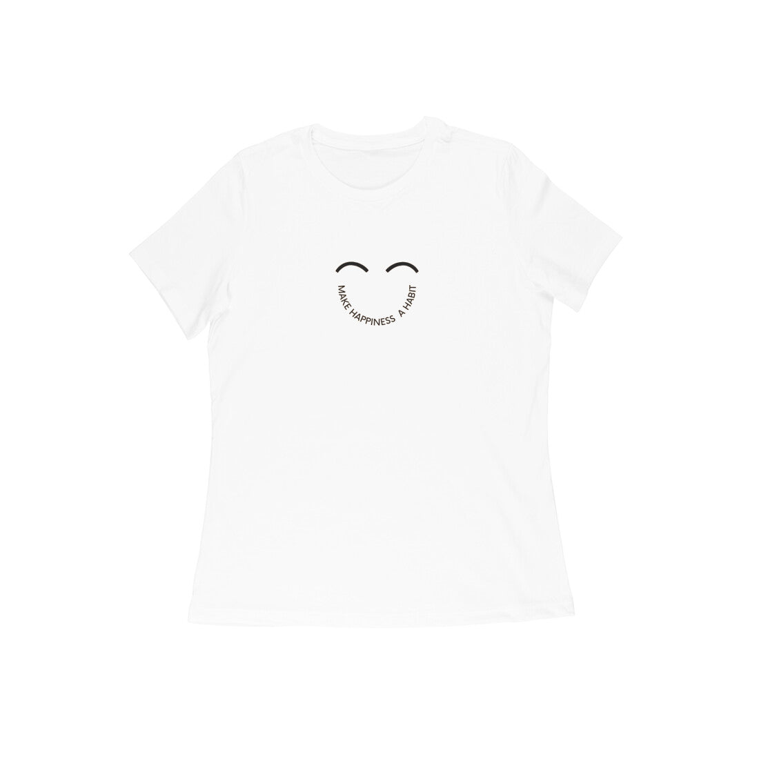 Happiness quote, Round Neck Girl's T-Shirt