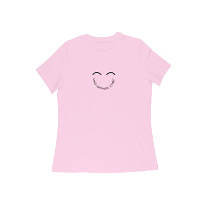 Happiness quote, Round Neck Girl's T-Shirt