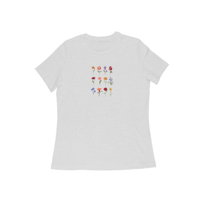 Flowers, Round Neck Girl's T-Shirt