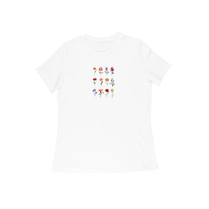 Flowers, Round Neck Girl's T-Shirt