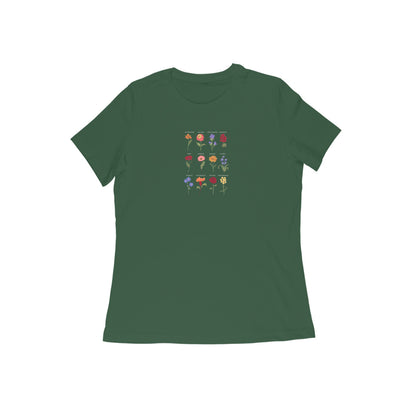 Flowers, Round Neck Girl's T-Shirt