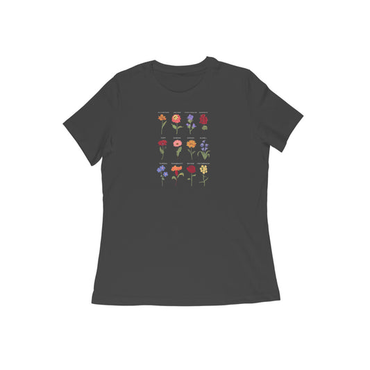 Flowers, Round Neck Girl's T-Shirt