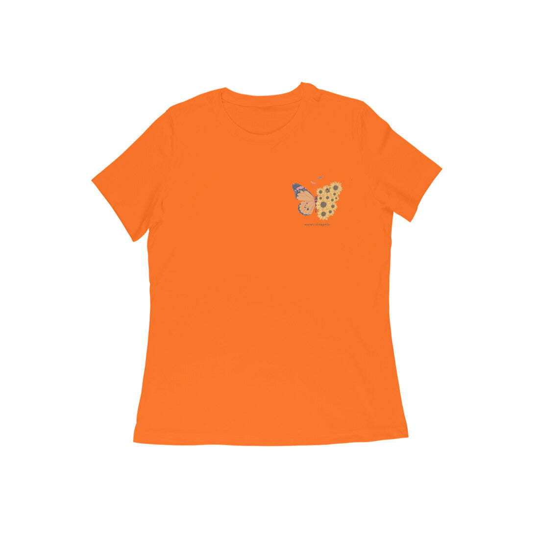 Butterfly, Round Neck Girl's T-Shirt