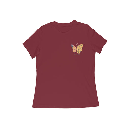 Butterfly, Round Neck Girl's T-Shirt