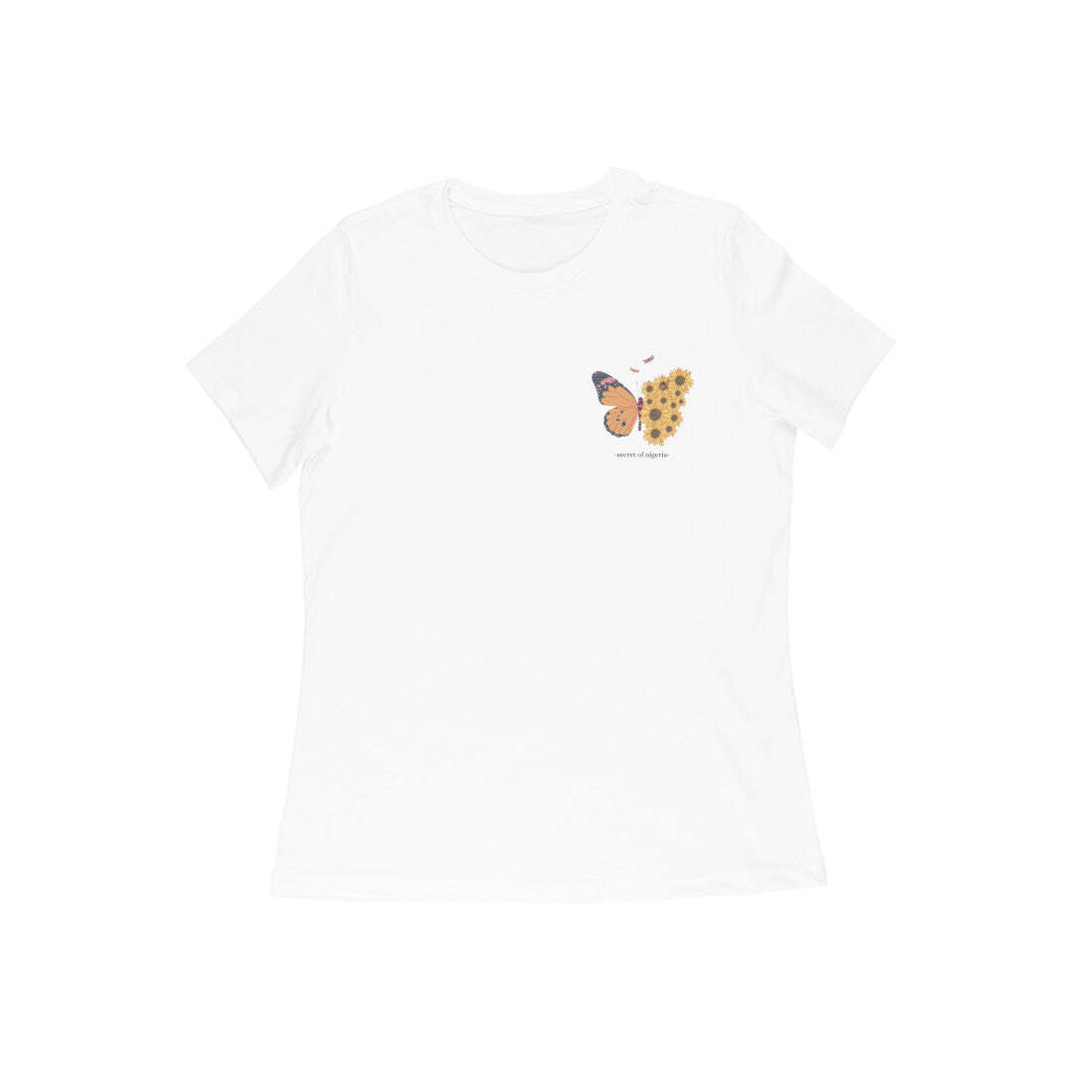 Butterfly, Round Neck Girl's T-Shirt