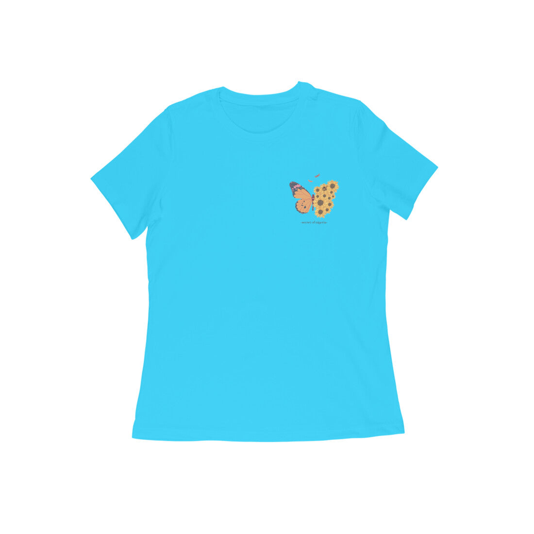 Butterfly, Round Neck Girl's T-Shirt