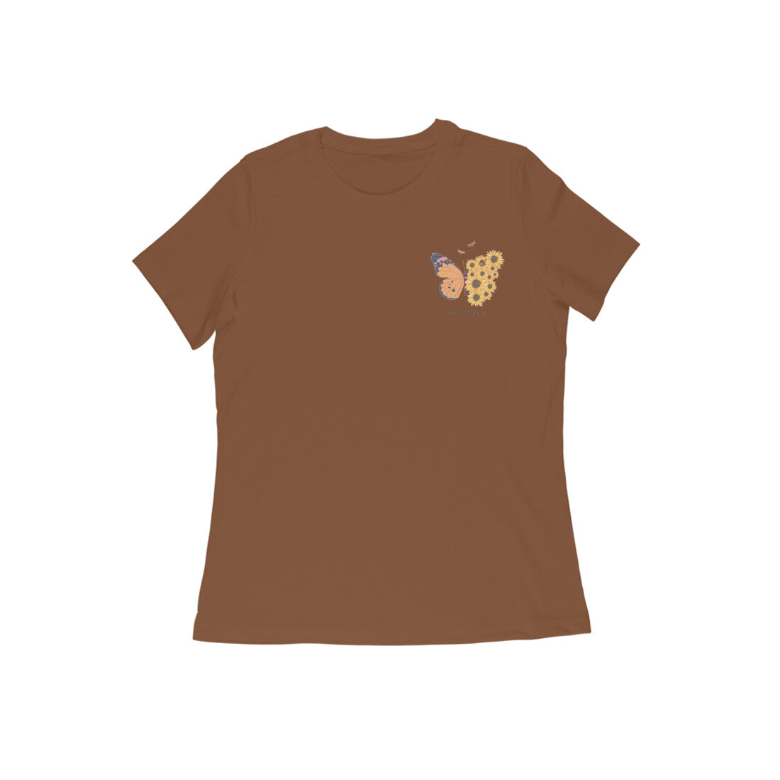 Butterfly, Round Neck Girl's T-Shirt