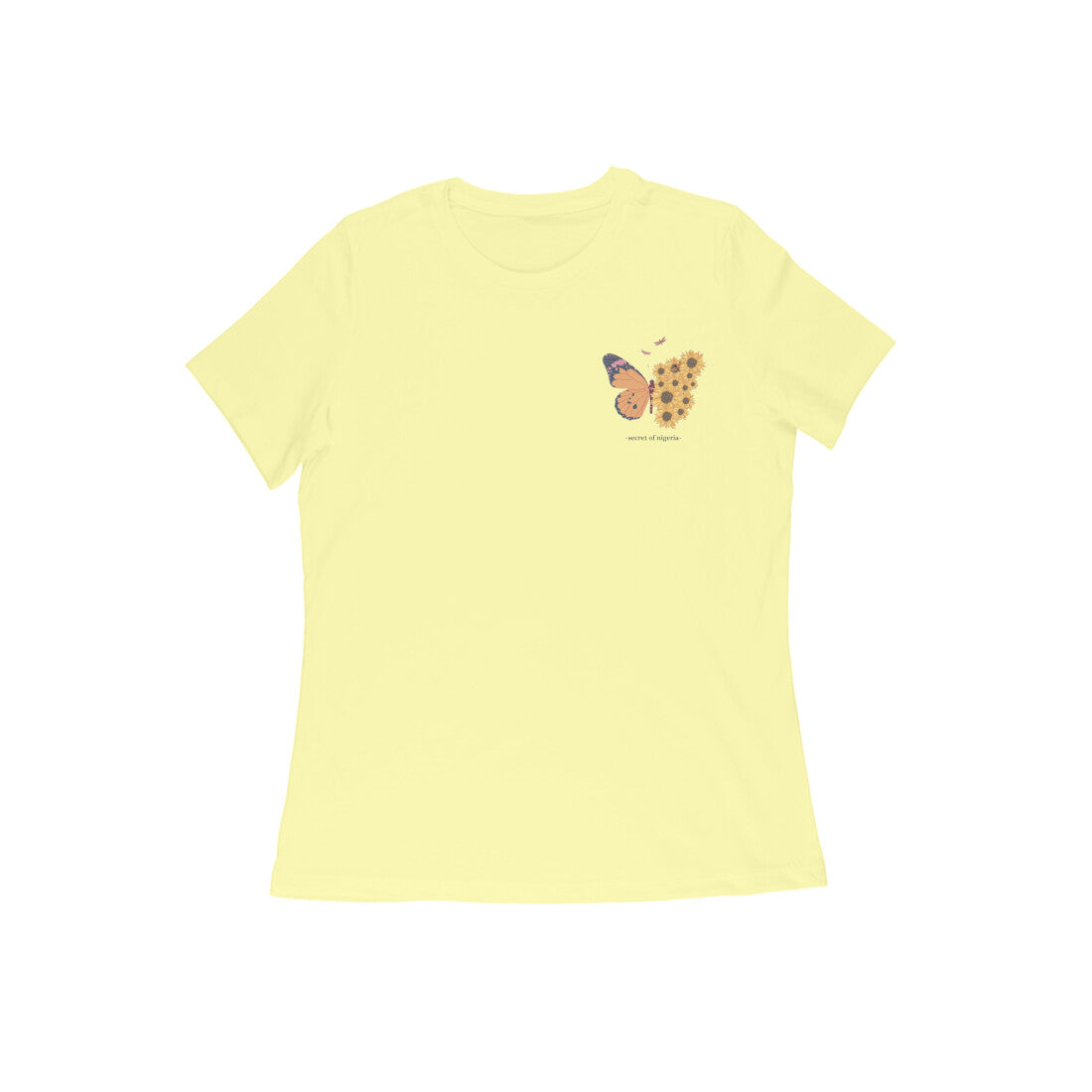 Butterfly, Round Neck Girl's T-Shirt