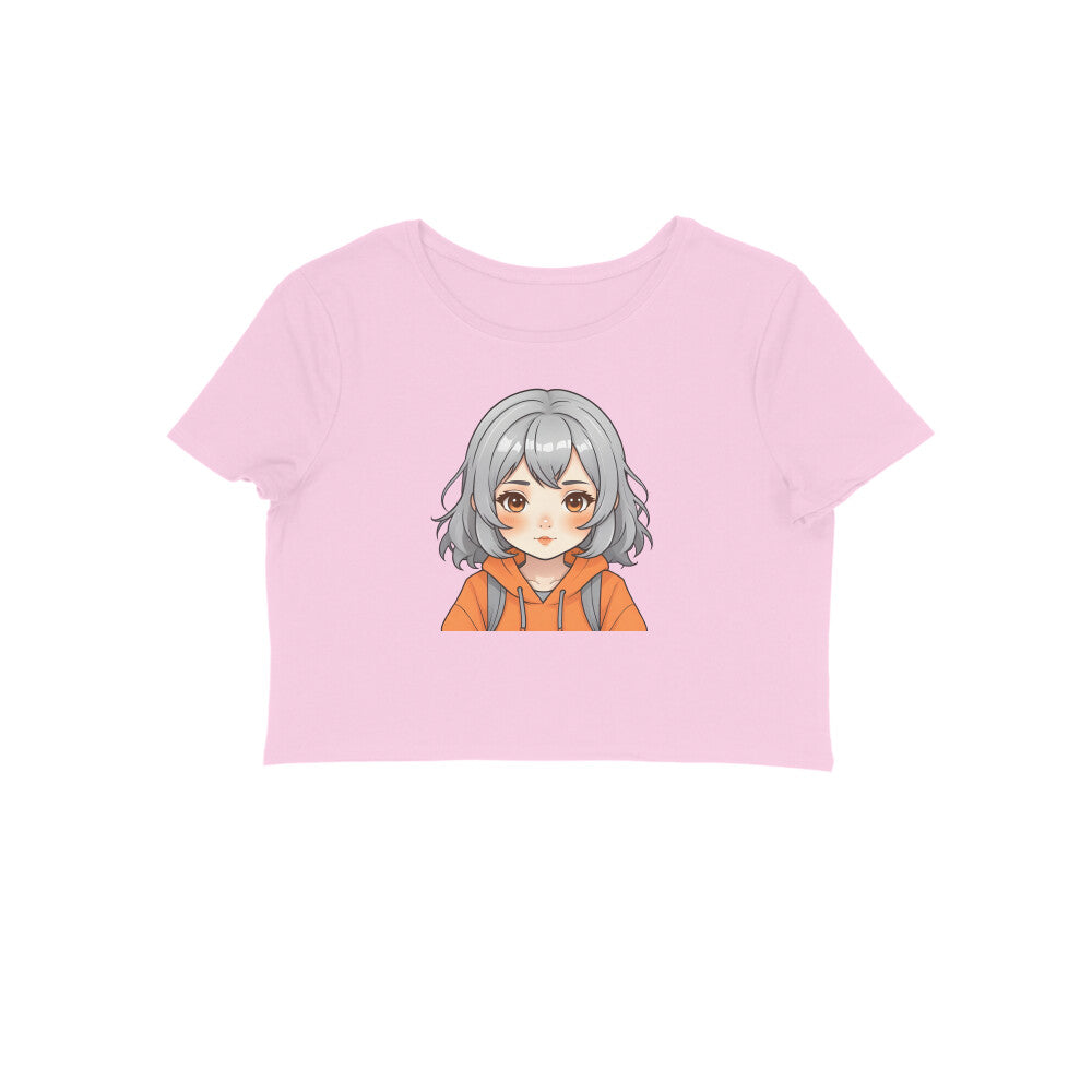 Cute Anime Girl, Women's Crop Top