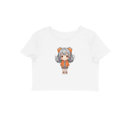 Cute Anime Girl, Women's Crop Top