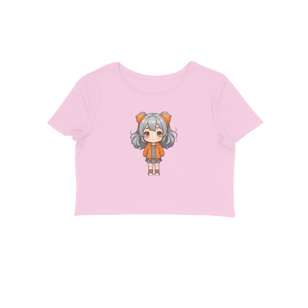 Cute Anime Girl, Women's Crop Top