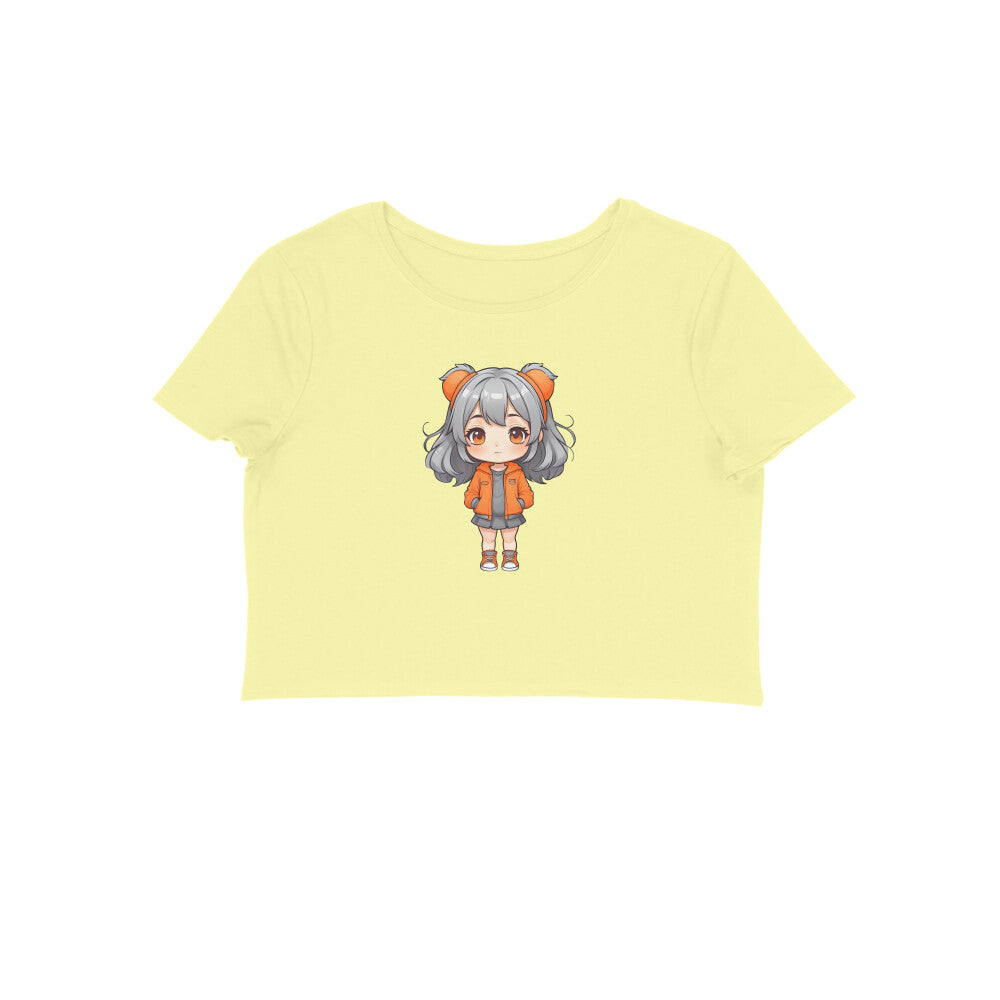 Cute Anime Girl, Women's Crop Top