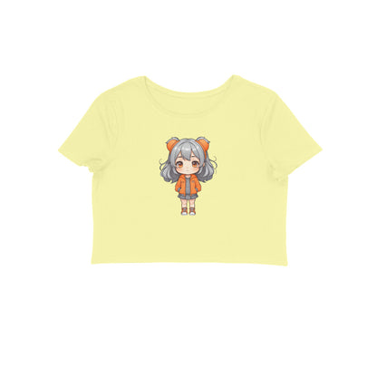 Cute Anime Girl, Women's Crop Top