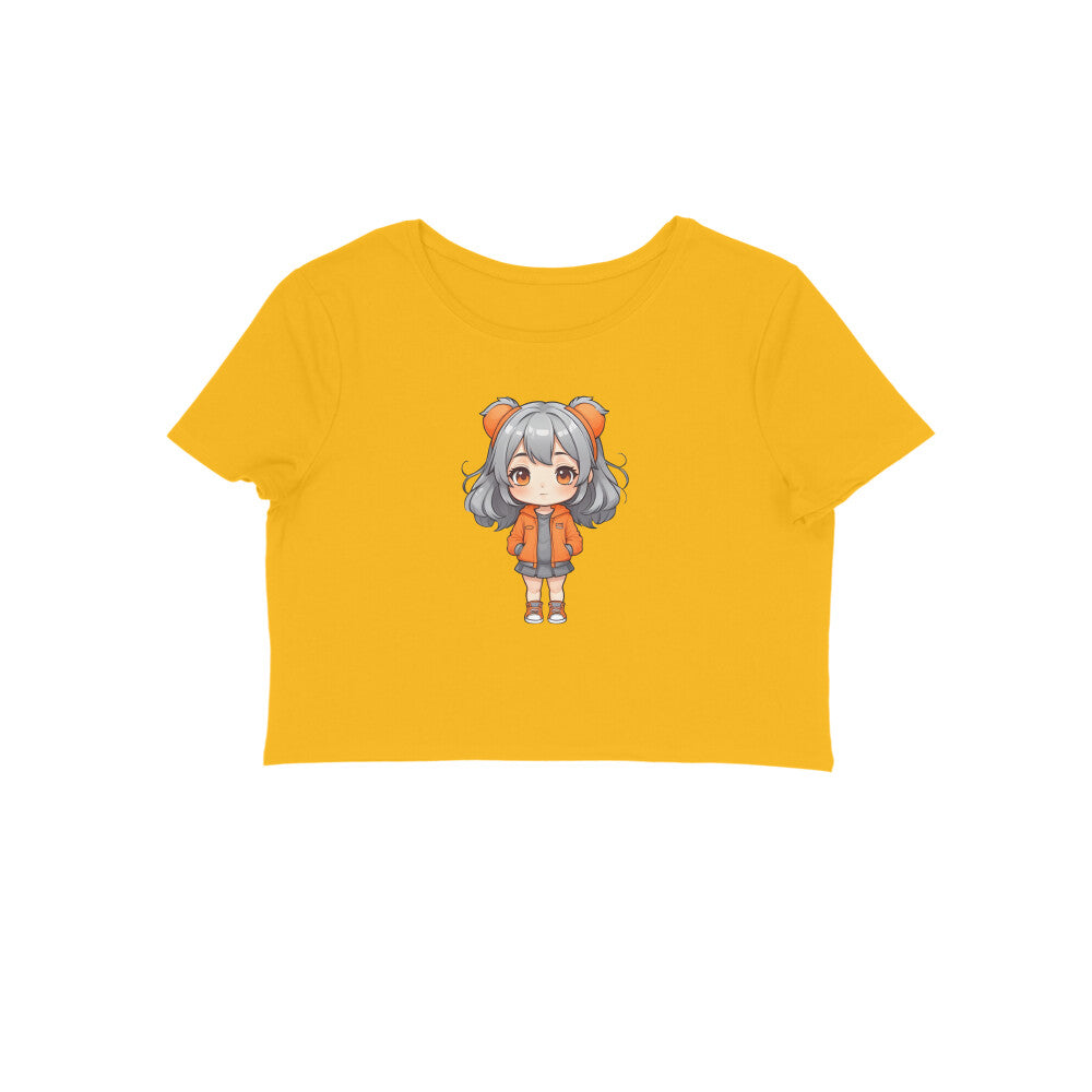 Cute Anime Girl, Women's Crop Top