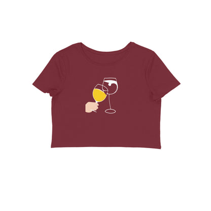 Wine Glasses, Women's Crop Top