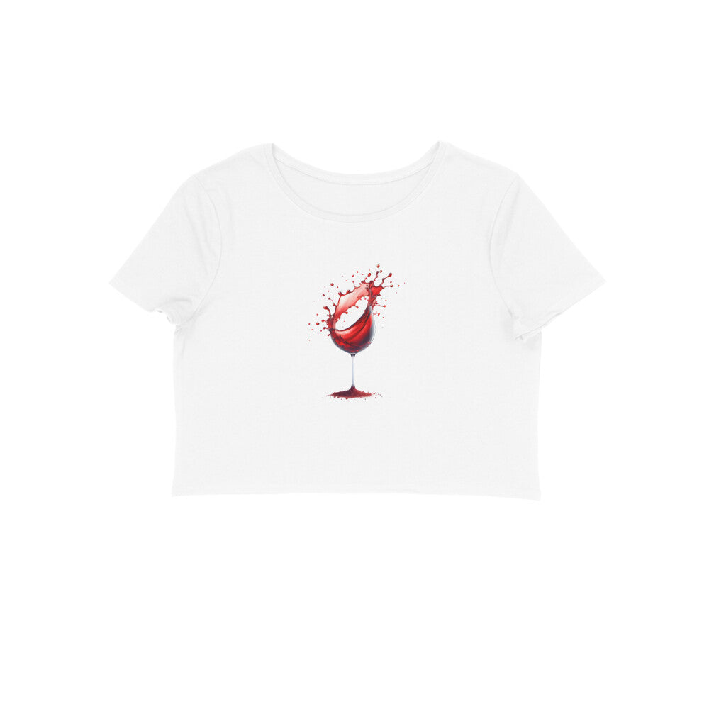 Wine Glass, Women's Crop Top