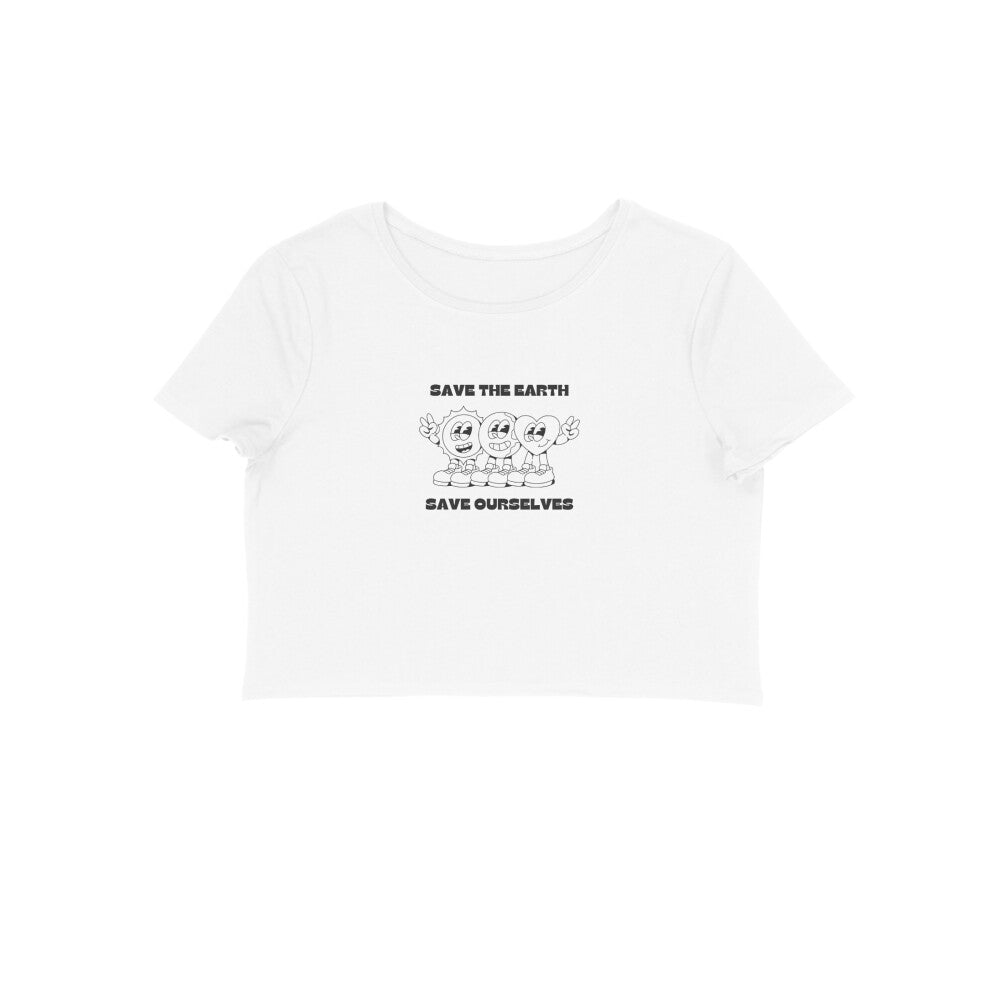 Save Earth Themed Women's Crop Top