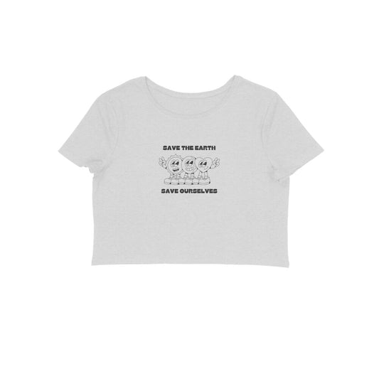 Save Earth Themed Women's Crop Top