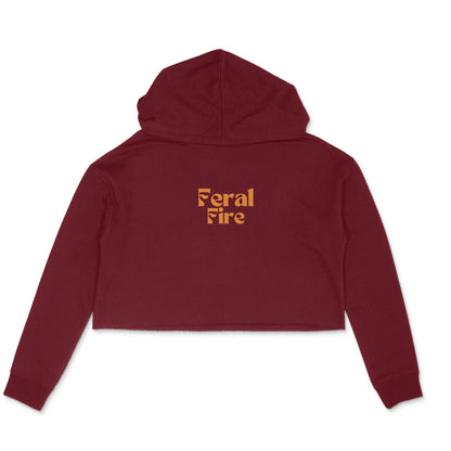 Feral Fire, Women's Crop Hoodie